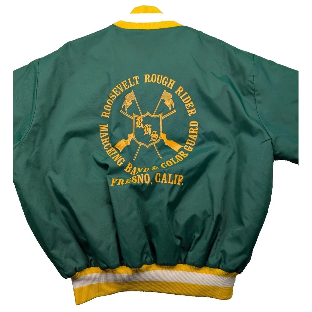 Vtg Roosevelt High Rough Riders Marching Band Jacket Mens XL Fresno California
